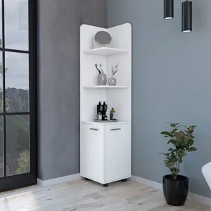 Sunriver Corner Shelf w/Cabinet & 3-Tier Shelf