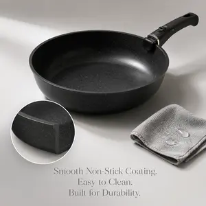 USELUCK 10-in Non-Stick Square Grill Griddle Pan - Durable Cookware, Heavy-Duty Cast Aluminum Steak Pan, Ridged Surface for Perfect Sear, Induction & Oven Safe (Body Only/Detachable Design)