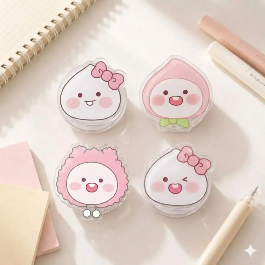 Cute Peach Phone Grip – Kawaii Pink Acrylic Phone Stand For iPhone, Adorable Fruit Phone Accessory