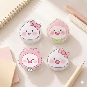 Cute Peach Phone Grip – Kawaii Pink Acrylic Phone Stand For iPhone, Adorable Fruit Phone Accessory