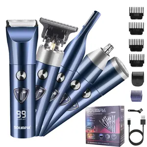 5 in 1 Men's Body Hair Trimmer, Cordless Hair Clipper Set, Electric Shaver Razor Beard Trimmer for Men, Nose Hair Trimmer, Hair Clipper Kit