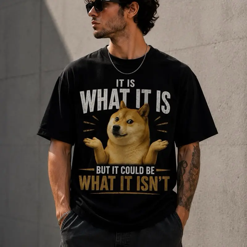 It Is What It Is Doge Meme T-Shirt | Funny Doge Graphic Tee