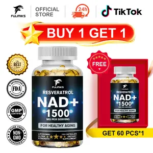 (Buy 1 Get 1) NAD Supplement 1500mg - Liposomal NAD+ Nicotinamide Riboside with Resveratrol, NAD Plus Boosting - Support Cellular Health, Stamina & Healthy Aging for Women & Men- 120 Capsules