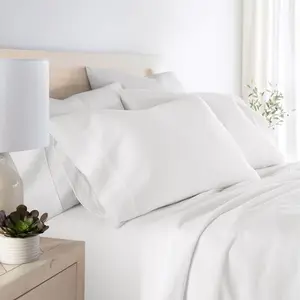 100% Cotton 300TC Pillowcases - Set of 2 - Becky Cameron, White, King