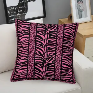 Zebra Pattern Single-Sided Printed Pillow, 1 Piece Includes Pillow Core, Seasonal Decorative Item, Suitable For Teenagers And Adults, Sofa, Bed, Living Room, Dormitory Scene