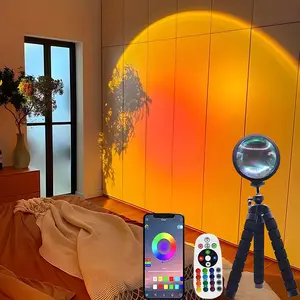 Sunset Lamp Projector LED Lights with Remote 16-Colors 360° Rotation Rainbow Lights for Bedroom Aesthetic Room Decor Home RGB Night Light Gifts for Women