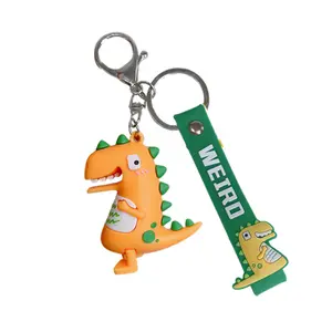 Cartoon Dinosaur Keychain Creative Car Key Chain Pendant Soft Rubber Street Stall Night Market Small Gift
