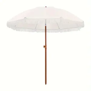 Patio Umbrella With UPF 50+ Protection, 8 Ribs, Push Button Tilt - Versatile Outdoor Shade For Garden, Courtyard, And Beach