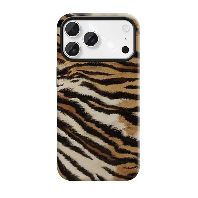Tiger Print Smartphone Case - Durable TPU+PC, Shock-Absorbing, Glossy Finish 2-in-1 Multi-Model Cover, Fits Various iPhone 17 ProMax Plus Air 16-11 X XR & Samsung S25-S22 Ultra, Ideal Gift Accessory