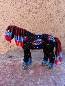 Handmade Peyote Stitched Horse Figurine- Black 4