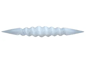 Selenite Spiral Wand | Double Terminate Points | Satin Spar | 6 Inch