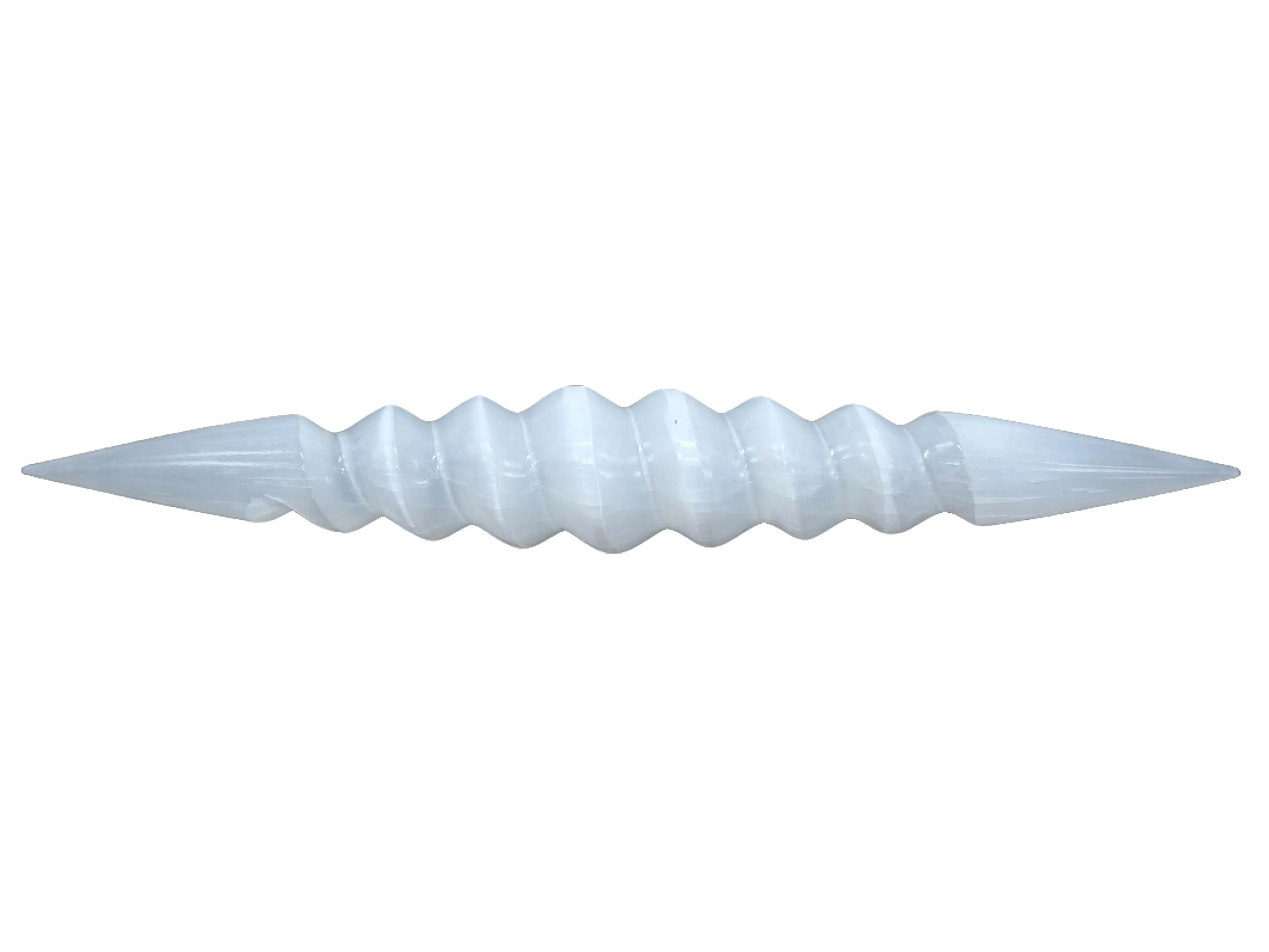 6-Inch Natural Selenite Spiral Wand, Double Terminated Points, Satin Spar Crystal for Healing, Reiki, Meditation, Energy Work, Spiritual Practice