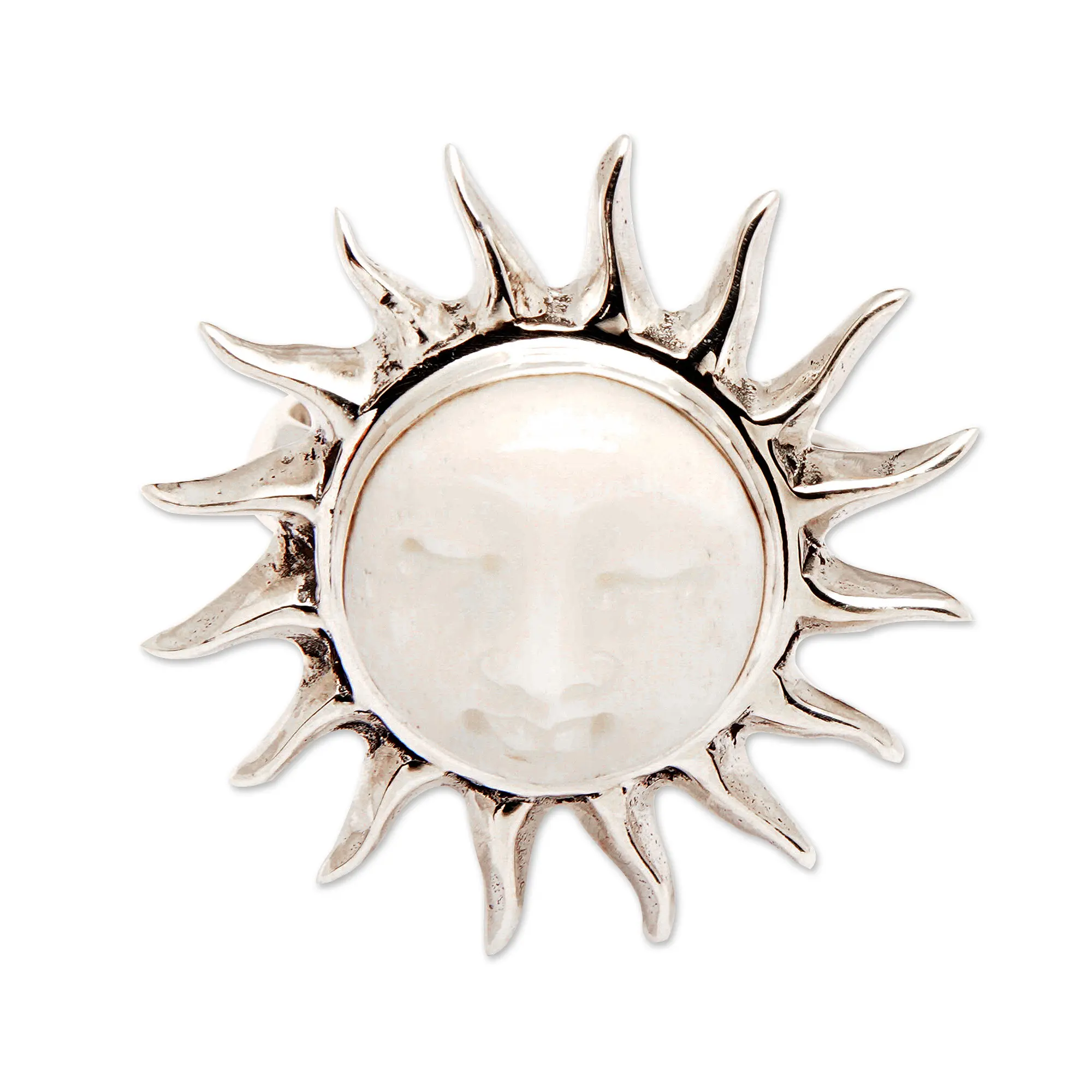 Novica Sterling Silver Cocktail Ring, 'Jubilant Sunlight'