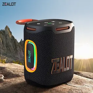 ZEALOT Portable Wireless Speaker,Waterproof Outdoor Bluetooth Speaker with Stereo Sound, Loud& Heavy Bass, RGB Light Effects, All-Day Battery Life, Supports TF, USB & AUX, Weatherproof Loudspeaker System - Ideal for Home, Office, Outdoor, Camping
