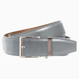 Smooth Grey Dress Ratchet Belt 1.575" Strap [40mm]