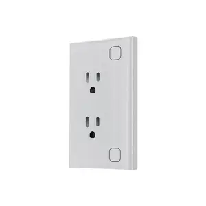 Smart WiFi/zigbee/matter Glass Panel Socket, Dual Ac Control Via Smartlife APP, Compatible with Alexa and Google Home, Fcc Certified
