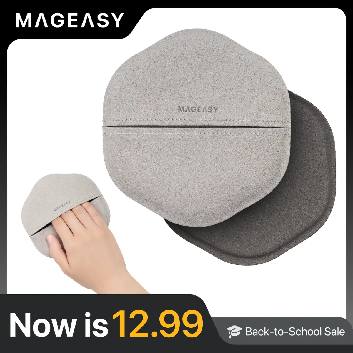 MAGEASY Premium Microfiber Cleaning Cloth for Screens Laptops Notebooks Tablets TV Monitors Smartphones Grey Polishing Cloth