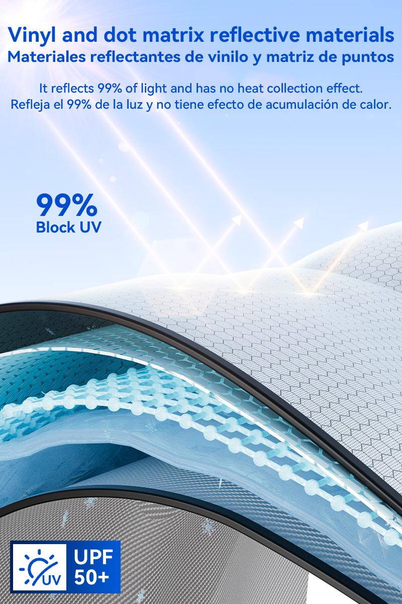 Latest car windshield sunshade,Dual-layer fabric blocks UV rays,Blackout Privacy,Compatible for SUV and MPVs,cardetailing,Greenish-white,Please specify the vehicle model, size, and color in the order notes.