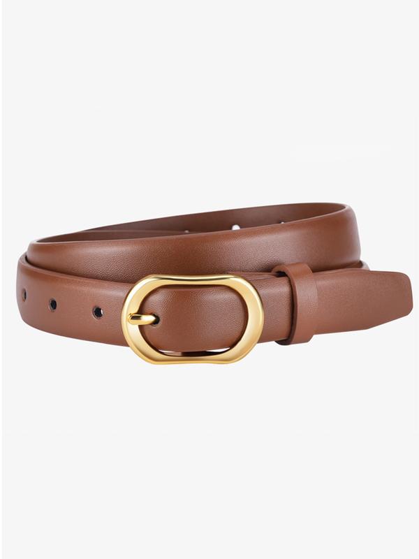 Women's Solid Color PU Buckle Belt, Fashion Belt for Party, Daily Clothing Decor, Trendy All-match & Exquisite Belt for Birthday Gift