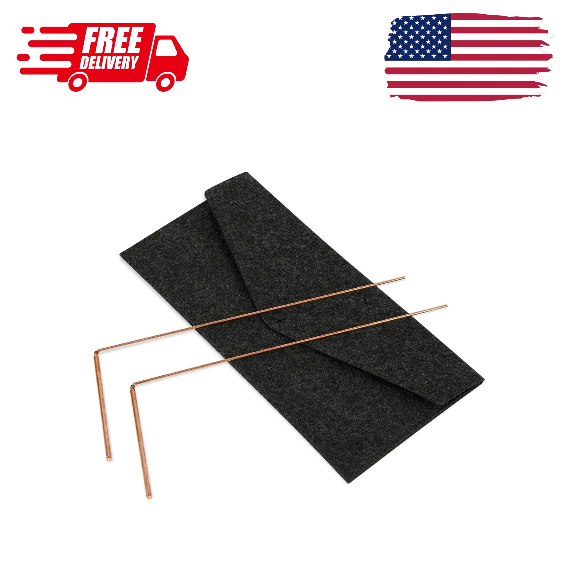 2Pcs Dowsing Rods Copper with Bag