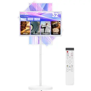 KEFEYA 32" Smart Portable TV, lcd FHD Touch Screen Monitor on Wheels, Voice Remote Control, Wireless Movable multi Display, 360° Swivel Rotation, Rechargeable 38400mAh Battery,EDLA-Certified,20W Stereo Speakers summerwins IPS Monitor with Speakers