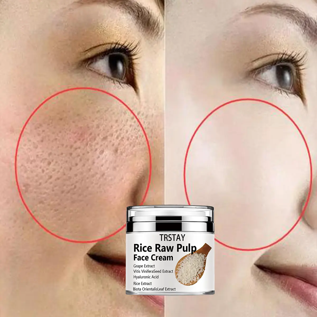 Rice Water Gel Facial Moisturizer - Daily Lightweight Bottle Cream, Anti-Wrinkle, Hydrating Natural Formula for Smooth Skin Routine, Moisture-Boosted Radiant Skin Comfort, Dewy Skin