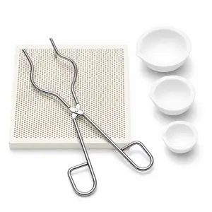 Gold Melting Kit for Jewelry Making – Ceramic Crucible Set with Tongs & Honeycomb Soldering Board for DIY Metal Casting, Silver & Gold RefiningStarter Jewelry Melting Kit