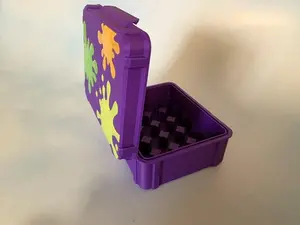 Paint Splash Vial Storage Case | 3D Printed Organizer Box | Compact Travel Case (Peptide Friendly)