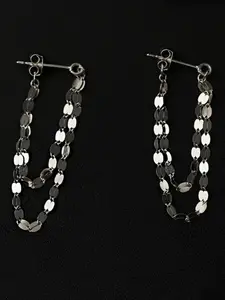 Elegant Women's Earrings Set, Unique Design Dual Layer Fringe Chain Ear Studs, Fashionable Ladies' Accessory, Perfect Gift Choice