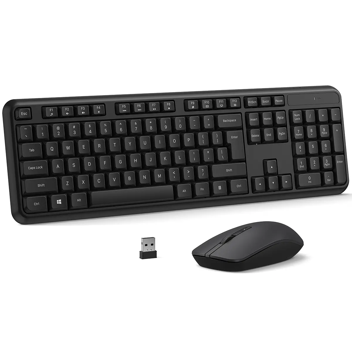Silent Keyboard & Mouse Set (107 Keys) 2.4G Wireless Connection, Plug and Play, Slim Ergonomic Office Set, Suitable for Home and Office Use with Laptops and Desktops,back to school,back to school haul