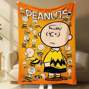 Charlie Peanuts Movie Blanket, Soft Cozy Blanket, Soft Comfortable All-Season Gift, Ideal for Learning Nap Pet Bedding, Bedroom Decor Hanging Tapestry  Lightweight, breathable, soft and durable