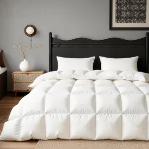 Goose  Down Fiber Comforters Full Size, Extra  White Duvet Insert, Ultra-Soft, Breathable, Noiseless,  Season Hotel Luxury Collection Bedding Comforters 82"x86"