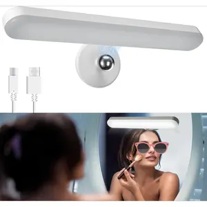 P-DLP01   Wireless Vanity Lights for Mirror, Rechargeable Battery Operated Mirror Lights, Adjustable Color Brightness & Angle Makeup Light, Cordless Lights for Mirror, for Makeup Vanity Bathroom Mirror