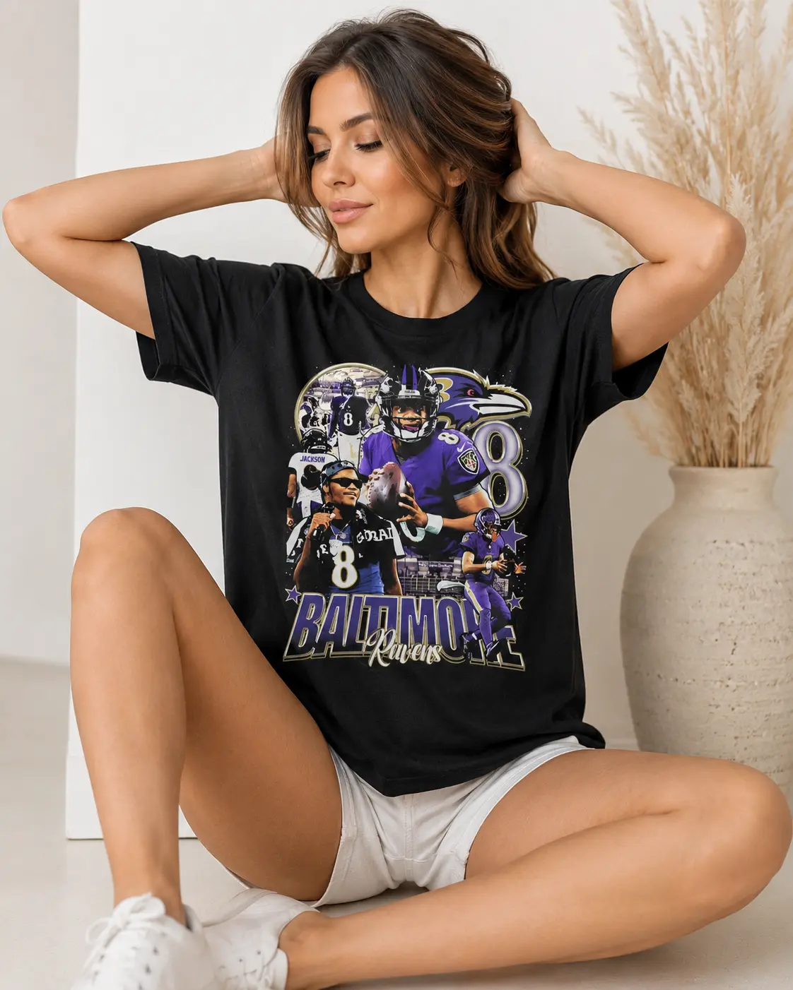 Lamar Jackson Baltimore Vintage Bootleg T-Shirt, Retro Quarterback Football Collage Tee, Throwback Sunday Stadium Shirt for Ravens Fans