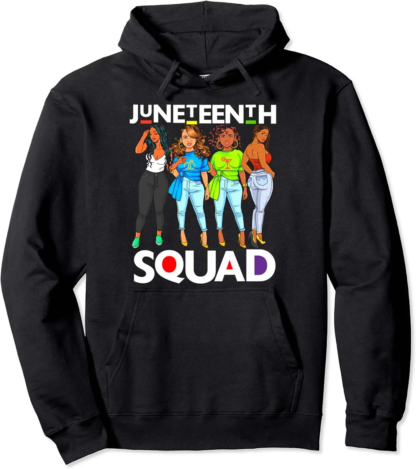 Juneteenth Squad Black Queen Melanin Women Crew Best Friends Pullover Hoodie - Bernadetab Shop 42B0B11S8RPR