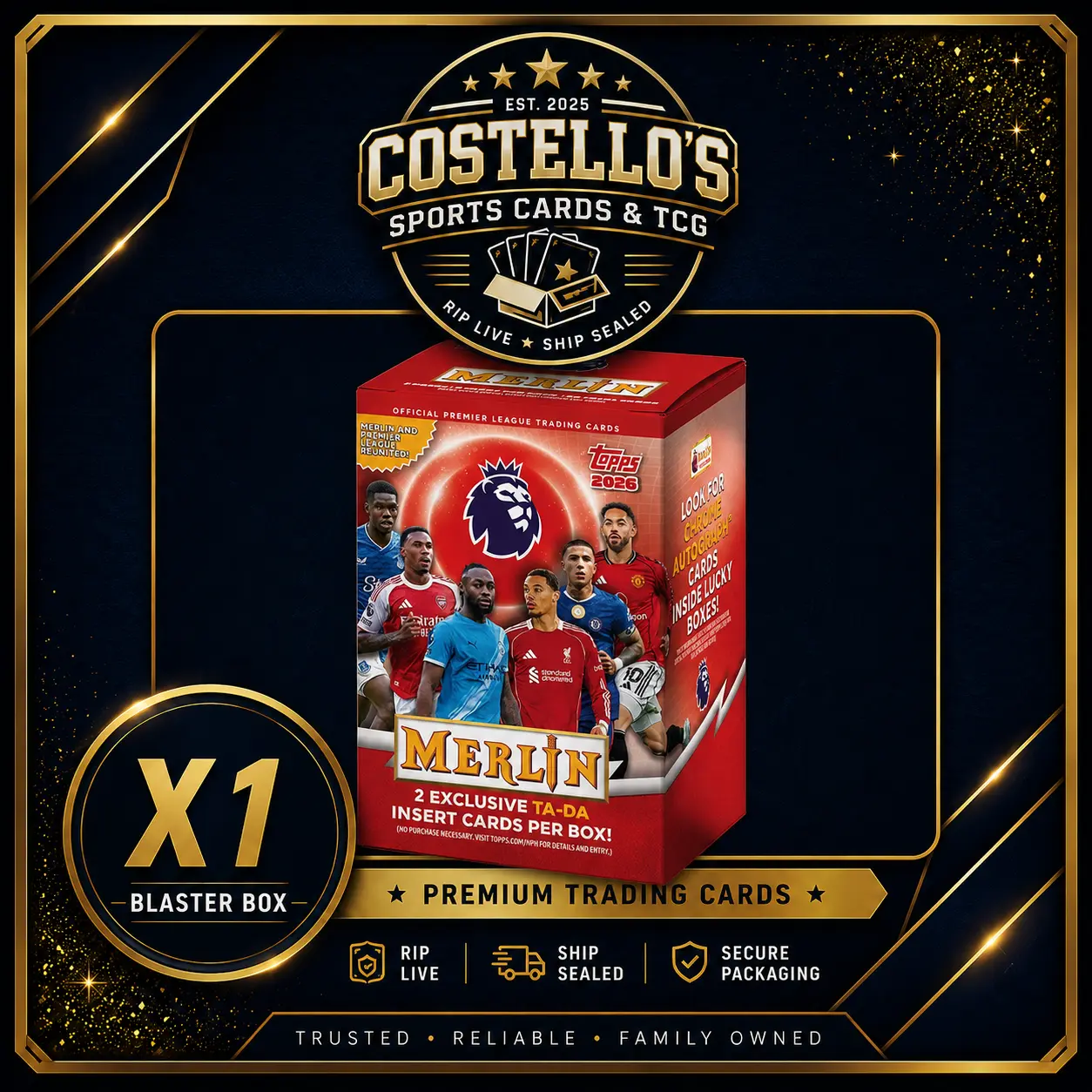 2025-26 Topps Merlin Premier League Soccer Blaster Box