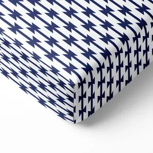 Bacati Emma & Liam Aztec 100% Cotton Percale Fitted Crib Sheet – Liam Aztec Kilim – Navy