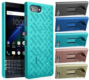Case for BlackBerry Key2 LE, Slim Ribbed Hard Shell Cover [with Kickstand] for BlackBerry Key2 LE Phone [ONLY FOR LE MODEL]