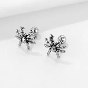Stainless steel casting earrings niche dark spider ear jewelry personality trend men and women ear clips