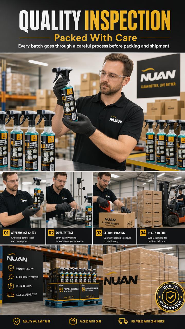 Multipurpose Foam Cleaner Spray, All Purpose Degreaser for Car and House, Quick Stain Remover, Car Interior Cleaner for Leather Seats, Dashboard, Plastic Trim, Kitchen, Bathroom and Home Nuan Heavy Duty Degreaser Car-Specific Foam Cleaner