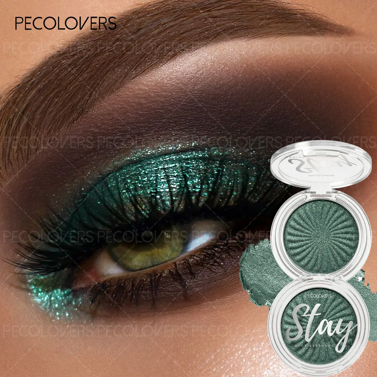Single Color Eyeshadow Palette with Glam Pack Glitter & Shimmer - Waterproof & Sweat-Resistant, Soft Blendable Formula for Music Festivals, Parties, Stage Performances, Eye Shadow Makeup, Glitter Beauty