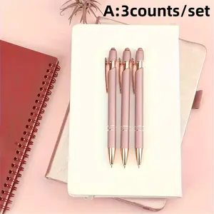 metallic Ballpoint Pen, 3/6 Counts 1mm Ink Ballpoint Pen, Touch Screen Pen, Writing Pen for Office School Student, Gift for Friend & Family