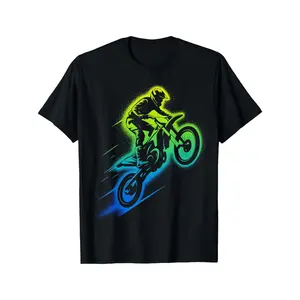 Dirt Bike Motocross Enduro Dirt Biking Boys Kids T-Shirt |   100% Crew Neck Short Sleeve Tee, Casual Summer Back to School Shirt, Perfect Gift for Youngsters, Birthday & Holiday Party Outfit, Christmas Gifts, Casual Youngsters Wear (3-13Y)