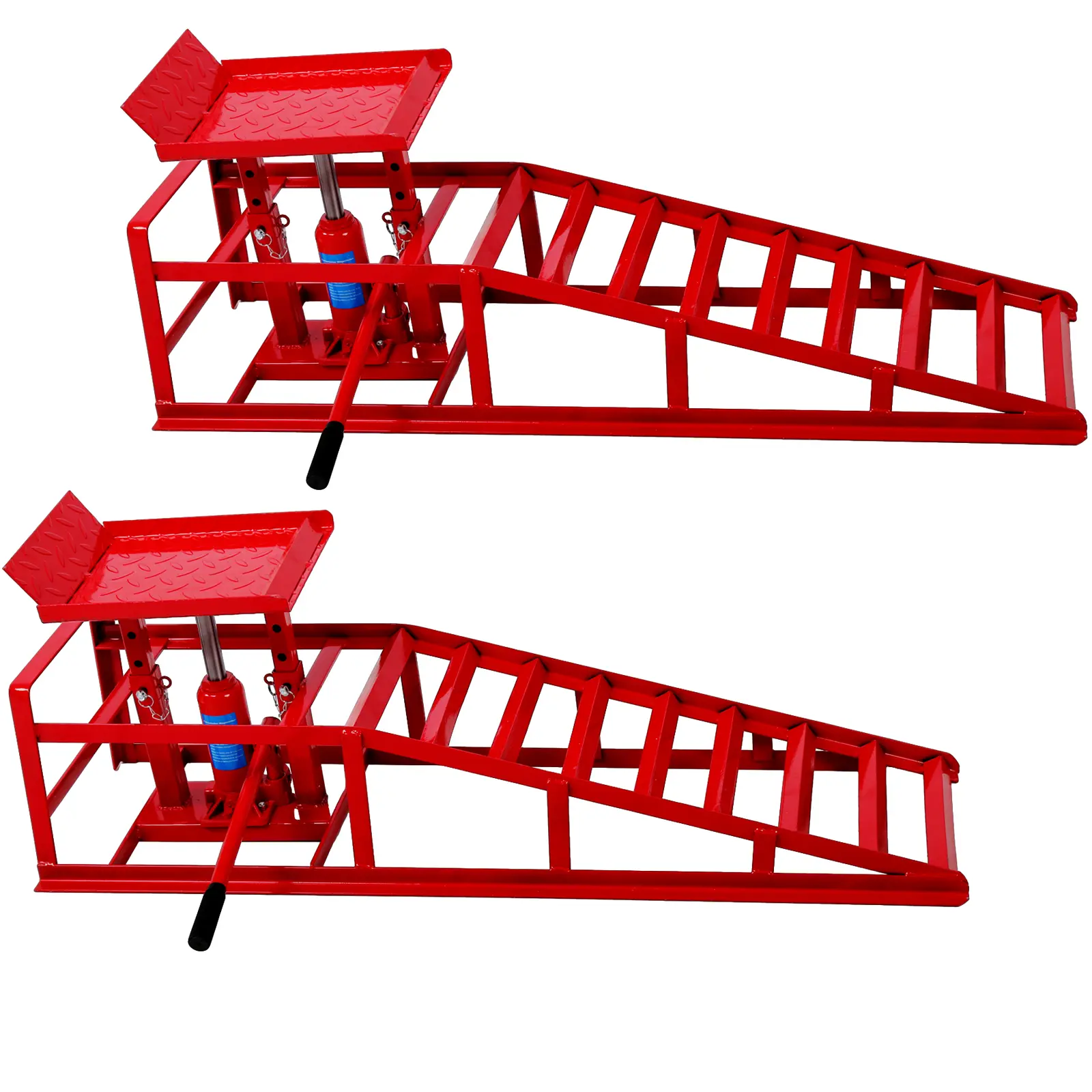 2-Pack 5 Ton Hydraulic Car & Truck Service Ramps, Heavy-Duty Garage Automotive Lift Frames, Red/Blue/Black Color Options for Vehicle Repair