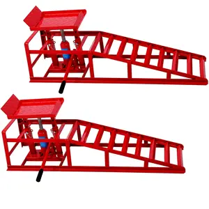 Auto Car Truck Service Ramps Lifts, Garage Car Lift Hydraulic Ramps 5 Ton,Automotive Hydraulic Lift Repair Frame Lift(2 Pack), Red/Blue/Black