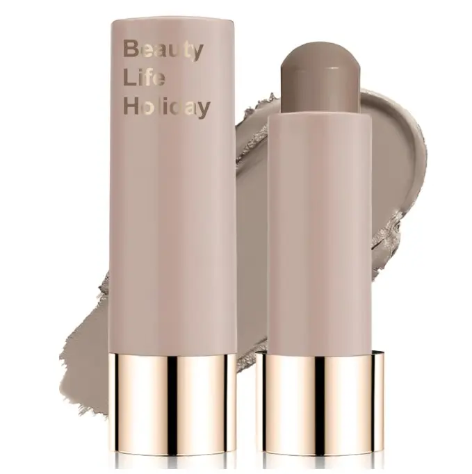 Cool Toned Contour Stick Blendable Smooth Bronzer Matte Finish Lightweight Face Shaping Makeup Natural Cream Contouring Pen Long Lasting Highly Pigmented Portable Travel Size, Cold Grey Brown
