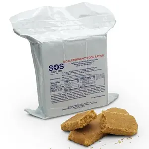 SOS Food Labs, Inc. 185000825 S.O.S. Rations Emergency 3600 Calorie Food bar - 3 Day/ 72 Hour Package with 5 Year Shelf Life, 5" Height, 2" Wide, 4.5" Length, white