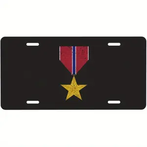 United States Army Bronze Star Medal Vintage Aluminum License Plate 6 X 12 Inch Decorative Car Tag