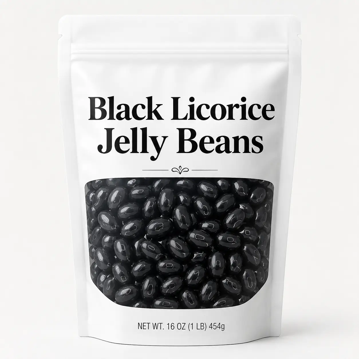 Black Licorice Jelly Beans, 1 Lb Bag - Old Fashioned Snack with Bold Sweet Flavor
