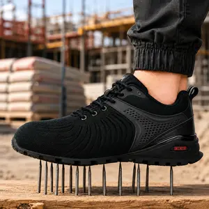 SKOKOD Men's Steel Toe Work Safety Shoes - Composite Toe, Puncture-Proof, Lightweight, Breathable, Nonslip, Durable, Comfortable Casual Walking Shoes for Workers, Outdoor Nonslip Work Footwear, Nonslip Work Shoes Design